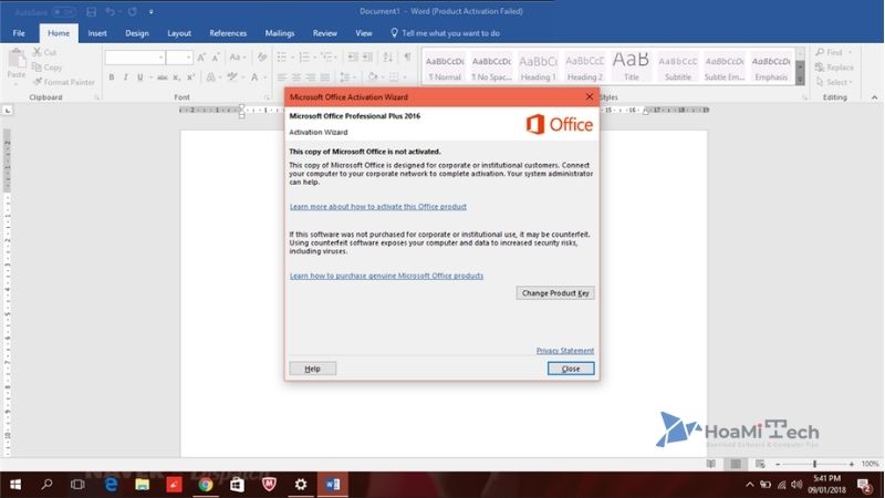 Khắc phục lỗi Product Activation Failed Office hiệu quả 08/2022