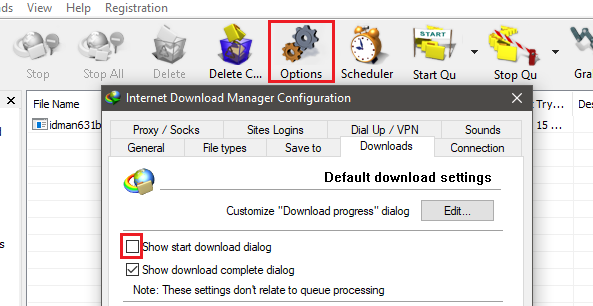 Bỏ qua bước xác nhận download IDM