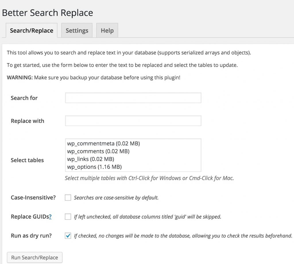 Cài đặt Plugin Better Search Replace