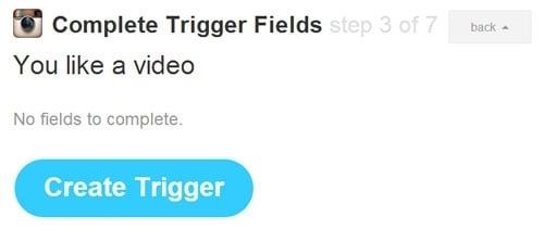 Nhấn nút Creat Trigger