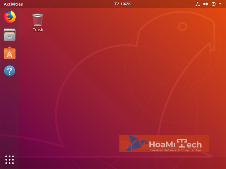 Giao diện desktop của hệ điều hành Ubuntu 