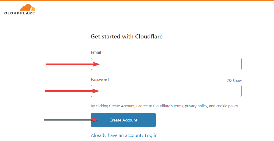 Tạo tài khoản CloudFlare 