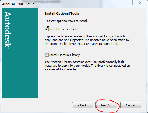 Tick vào ô “Install Express tools to install”