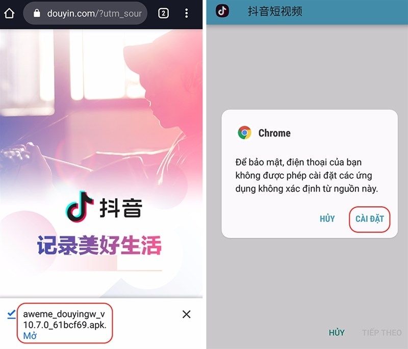 Cách tải tik tok Trung Quốc trên điện thoại Android
