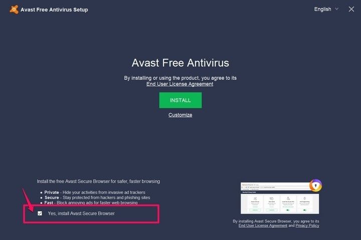 Hướng dẫn cách xóa Avast Safezone Browser