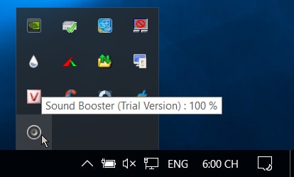 Biểu tượng Sound Booster trên Taskbar