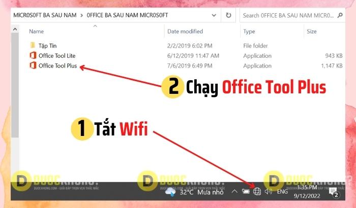 Chạy tập tin Office Tool Plus