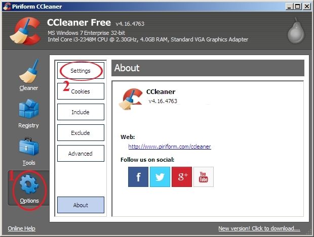 Để CCleaner tự động chạy mỗi khi khởi động Windows thì làm như sau