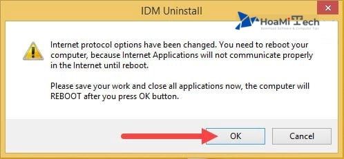 Hoàn tất quá trình gỡ bỏ IDM trên Windows 8