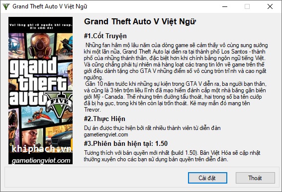Hướng dẫn cài đặt game GTA 5 Việt hóa 