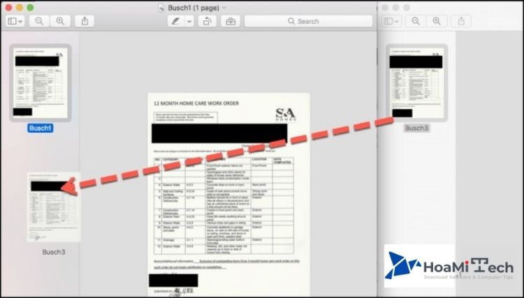 Kéo hình thu nhỏ của file PDF