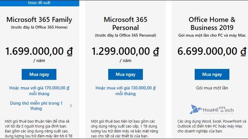 Giá mua Office 365 ở Việt Nam so với nước ngoài