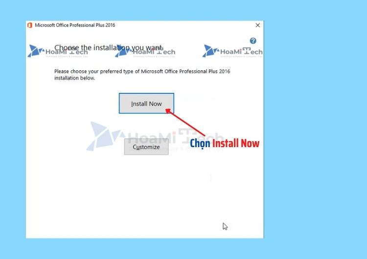 Click chọn Install Now