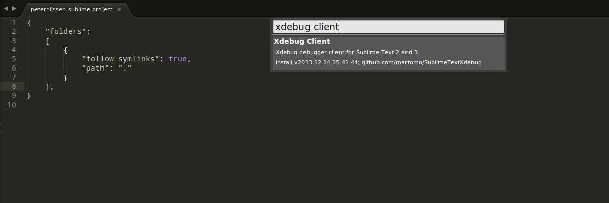 Tìm package "Xdebug client"
