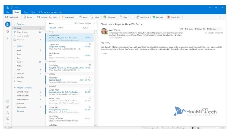 Quản lý email dễ dàng hơn với Outlook 2019