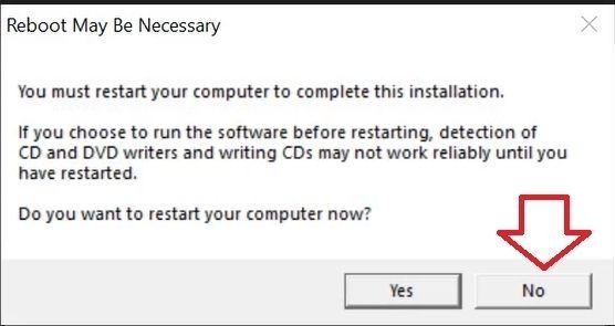 Máy tính sẽ hỏi bạn có khởi động lại không