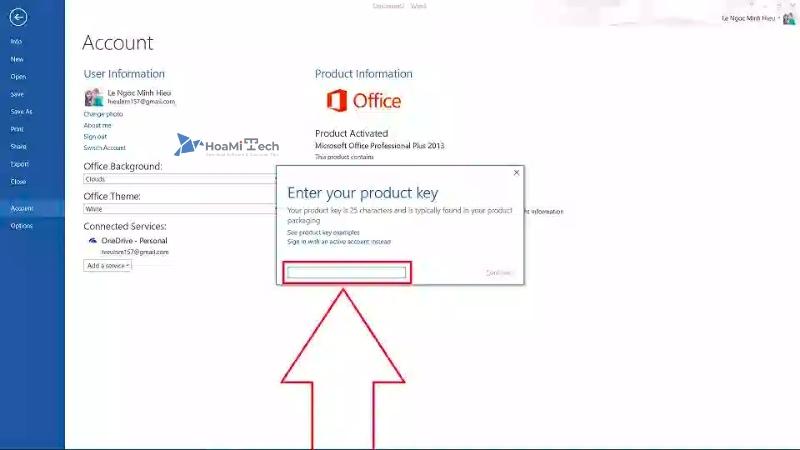 Cách nhập key Active Office 2013 bản quyền