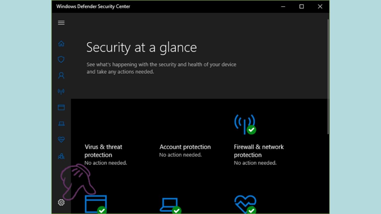 Nhập Windows Defender Security Center vào ô tìm kiếm