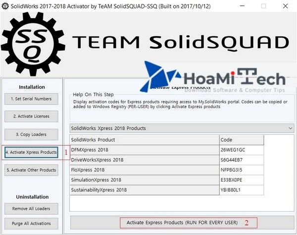 Chạy lại file SolidWorks.2018.Activator.SSQ.exe