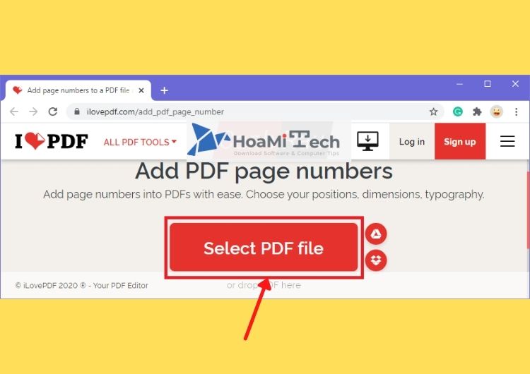 Chọn Select PDF file 