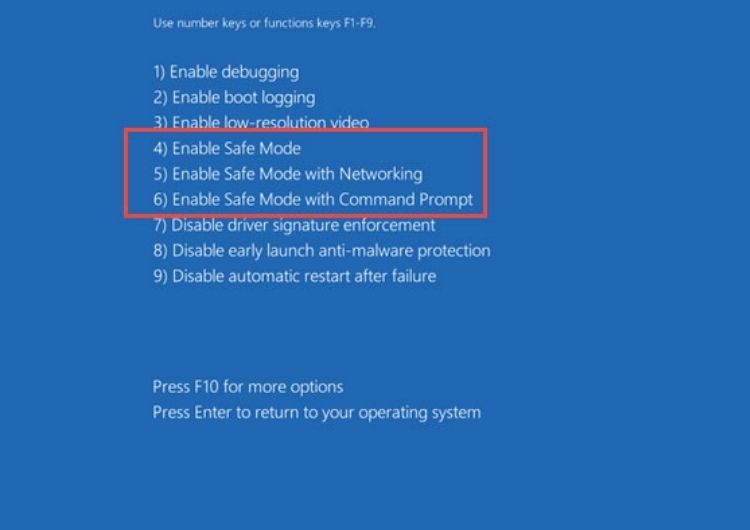 Bật chế độ Safe Mode Windows 10