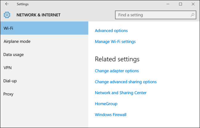 Chọn WI-FI trong giao diện settings