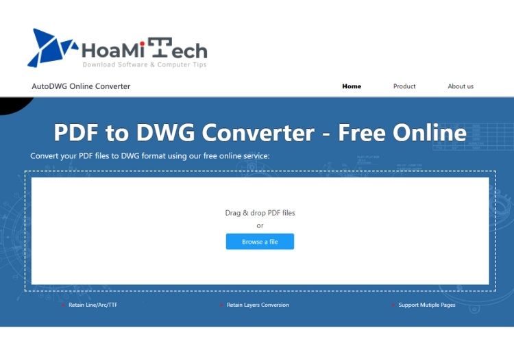 Trang web AutoDWG Online Converter