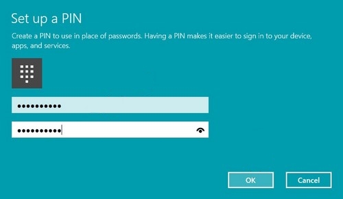 Đặt mật khẩu bằng mã pin cũng tương tự