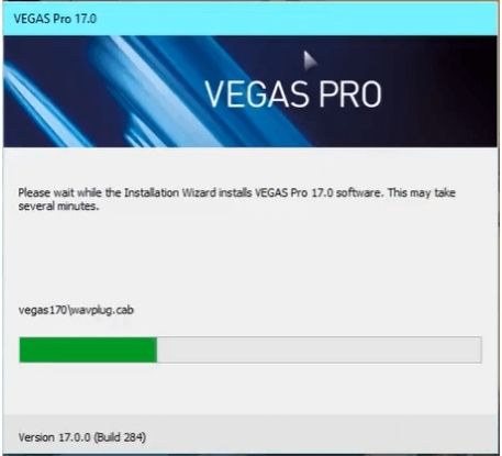 Đợi chút cho phần mềm Sony Vegas Pro hoàn tất cài đặt.
