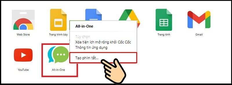 Chọn All-in-One ấn chuột phải