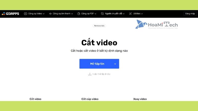 Ghép video online miễn phí với Online Video Cutter
