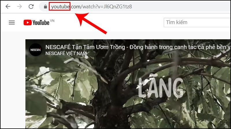 Bạn xóa chữ “YouTube” trên đường link đi và thay thế vào đó là chữ “”