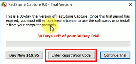 Nhấn Enter Registration Code