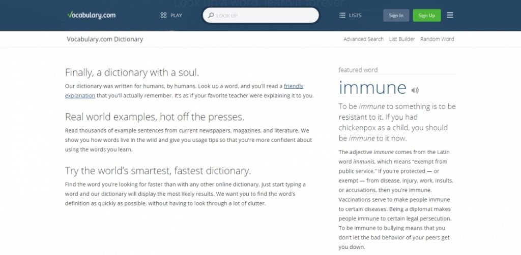 Vocabulary.com giúp học từ vựng