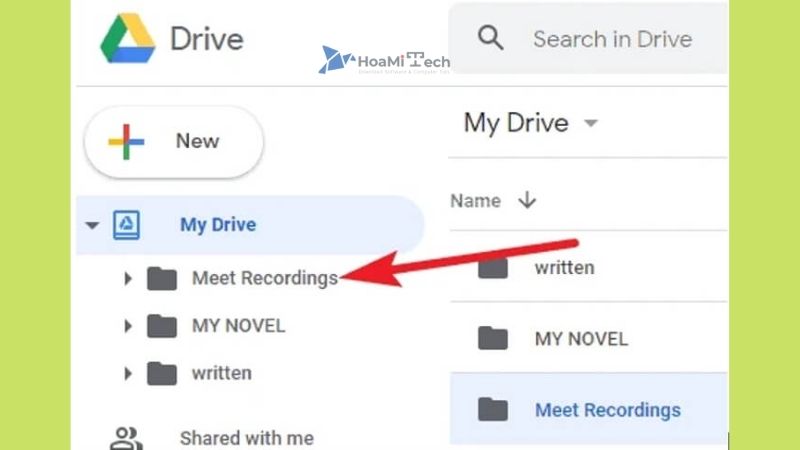 Xem file lưu record Google Drive 