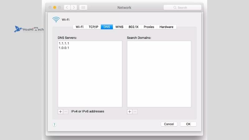 Thay đổi DNS 1.1.1.1 trên máy tính Macbook và iMac