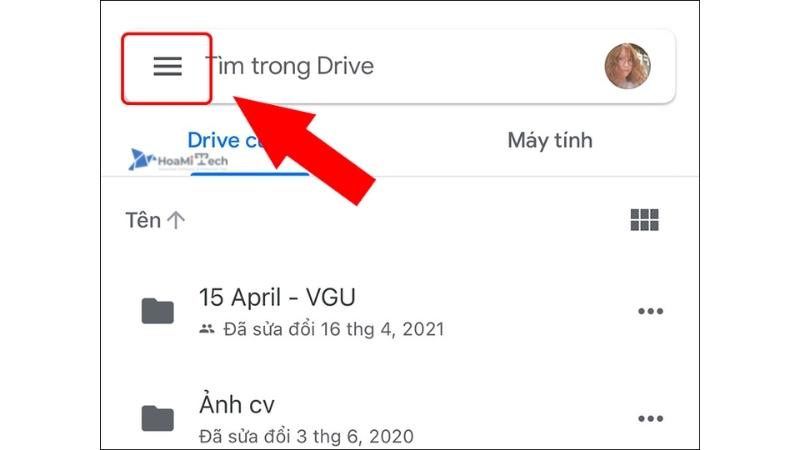 Truy cập vào ứng dụng Google Drive