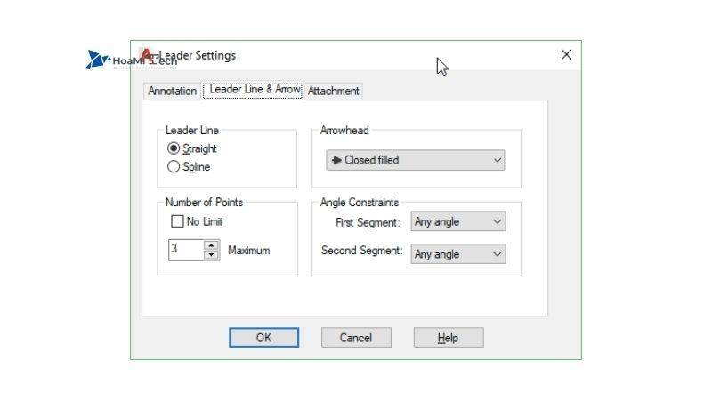 Lệnh tạo ghi chú trong CAD - Leader line & arrow