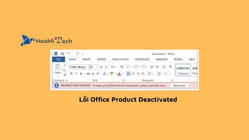 Lỗi Office Product Deactivated