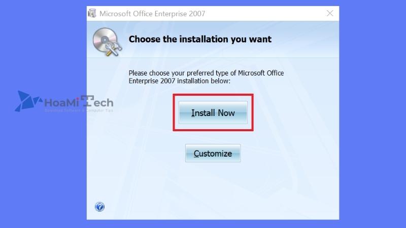 Chọn tải xuống Microsoft 2007